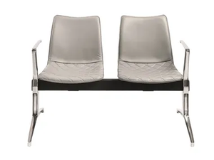 NEBRASKA - Freestanding backless leather beam seating with armrests _ AP Factor